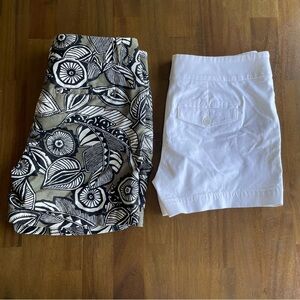 Ann Taylor Loft set of 2 Riviera Shorts size 2- floral and white